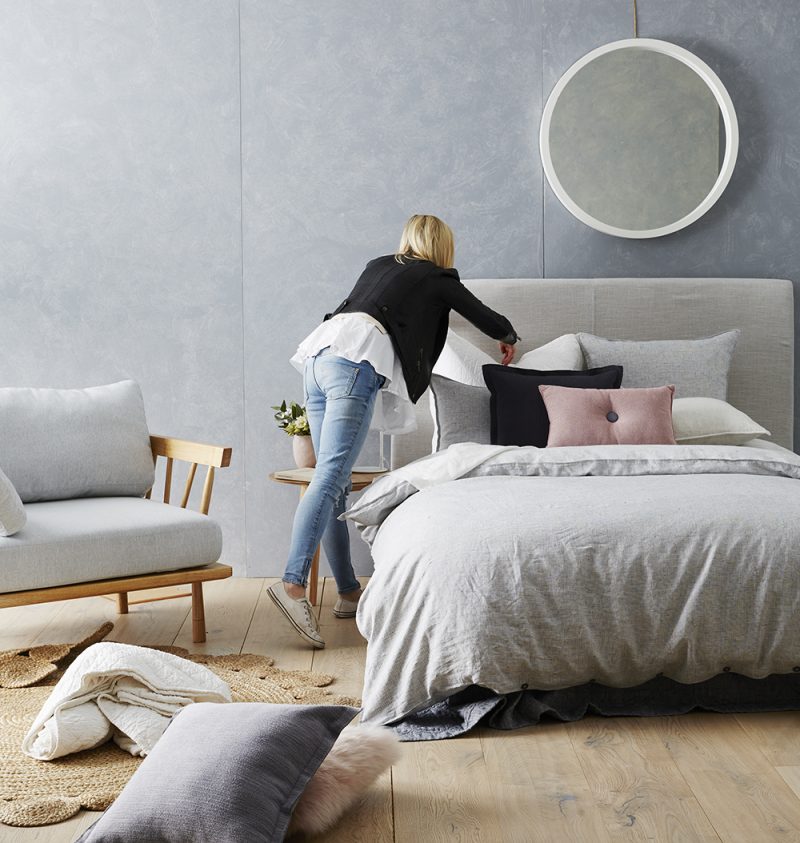 linen quilt cover two ways Aimee Tarulli Archer Interiors Katy Thomas The Eye Spy Milk Bar.