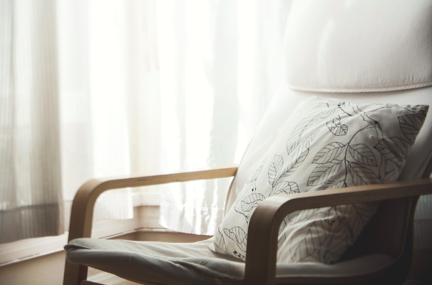 An armchair in the bedroom