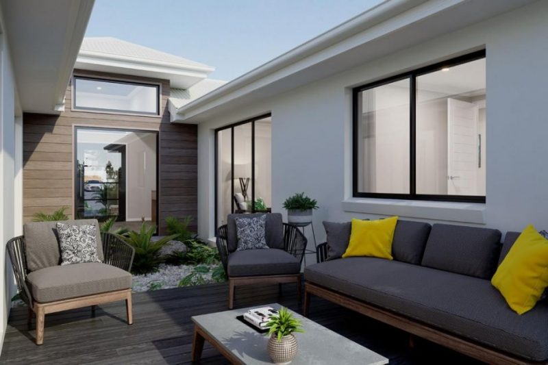 Oakford 290 central courtyard by G.J. Gardner Homes